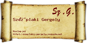 Széplaki Gergely névjegykártya